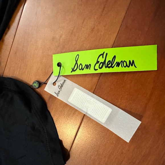 Sam Edelman BARR & BEAUTIFUL Black Short Sleeve Shirt Open Back Size Medium NEW - Picture 8 of 11